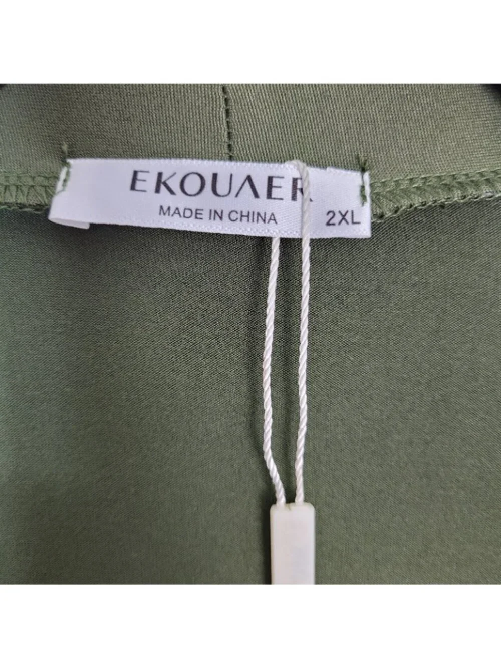 Ekouaer Ultra Soft Midi Robe Olive Green Size 2XL Sleepwear Loungewear